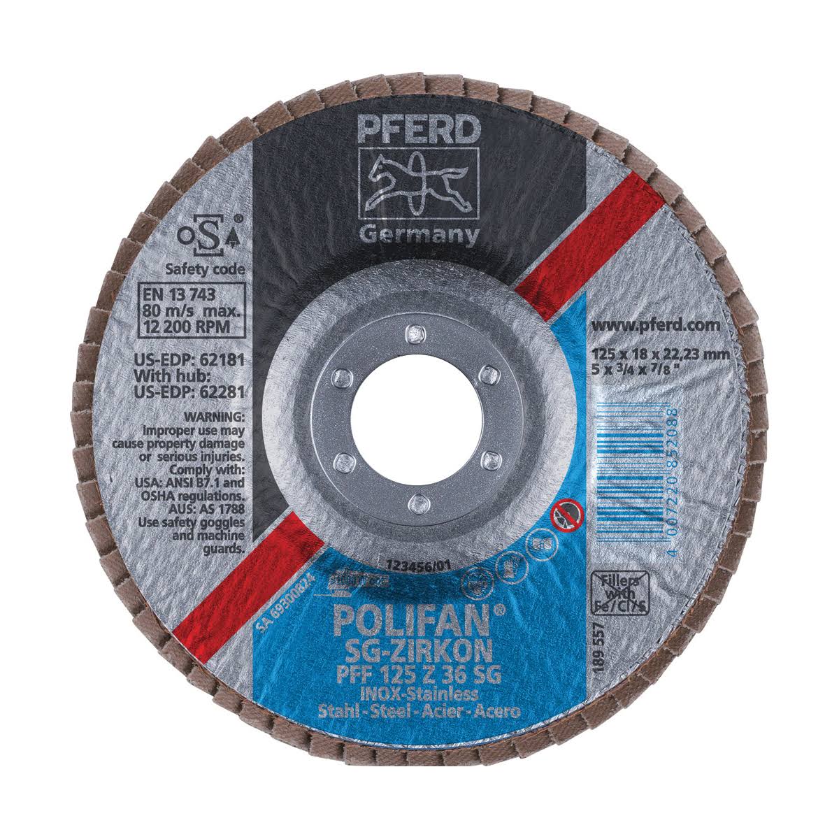 80 Grit Zirconia Flap Disc F7325
