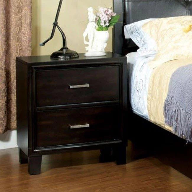 Contemporary Black Solid Wood Full Bedroom Set 6pcs Y4127