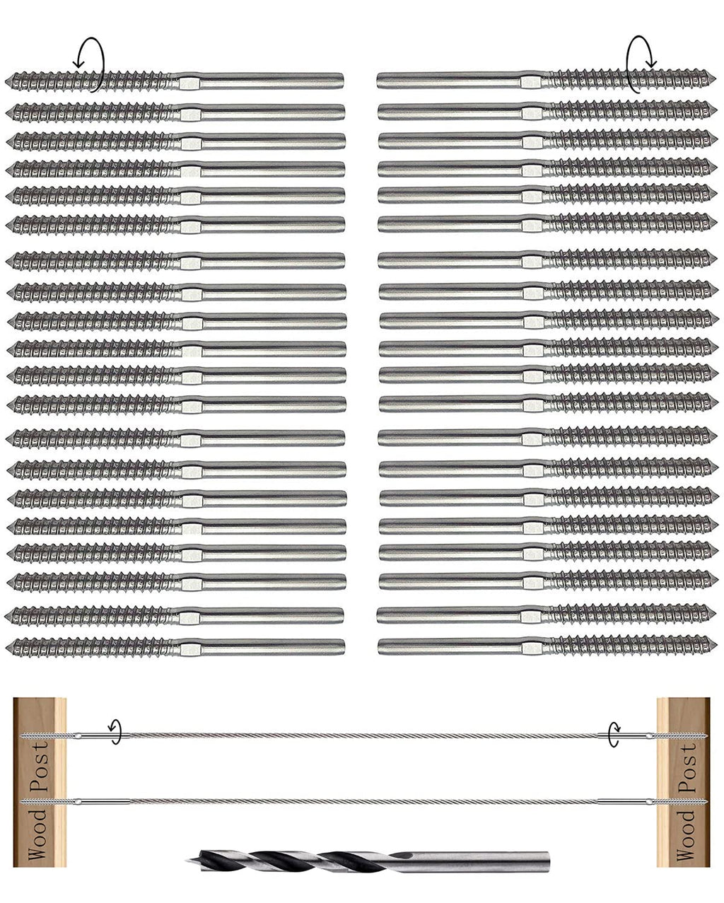 1/8 Cable Railing Hardware Stainless Steel 316 Pack of 2 E869874
