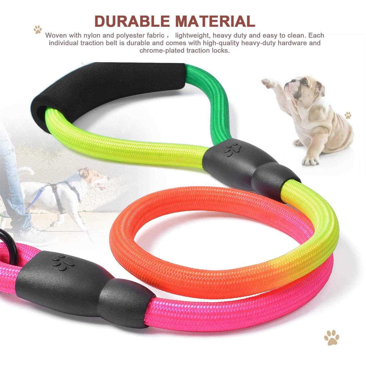 3 Way 75 Inch Detachable Dog Leash with Soft Padded Handle F278
