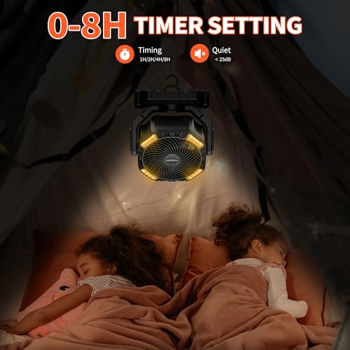 20000mAh Rechargeable Camping Fan with Light M968