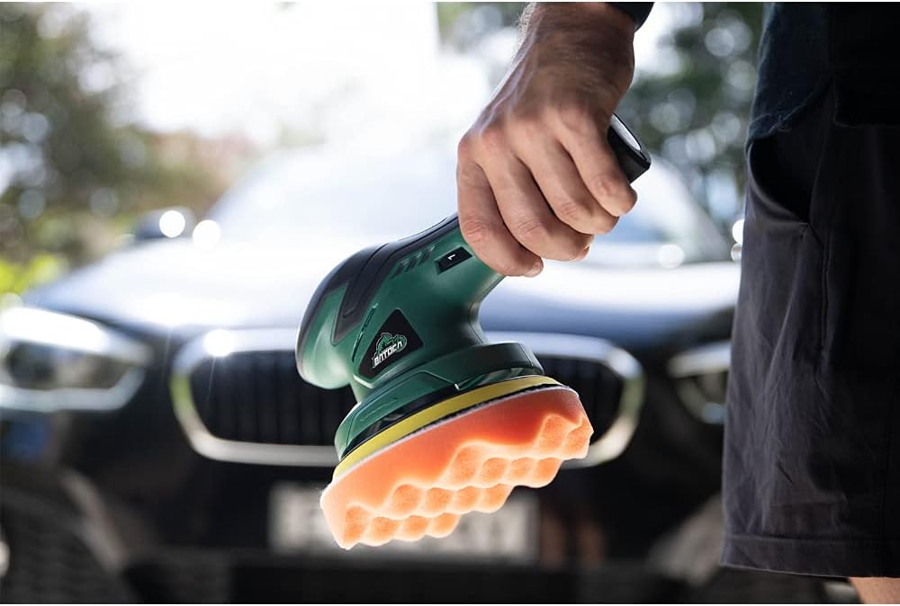 Cordless Car Buffer Polisher with 2pcs 12V Lithium Rechargeable Battery Brushless Polisher V5888