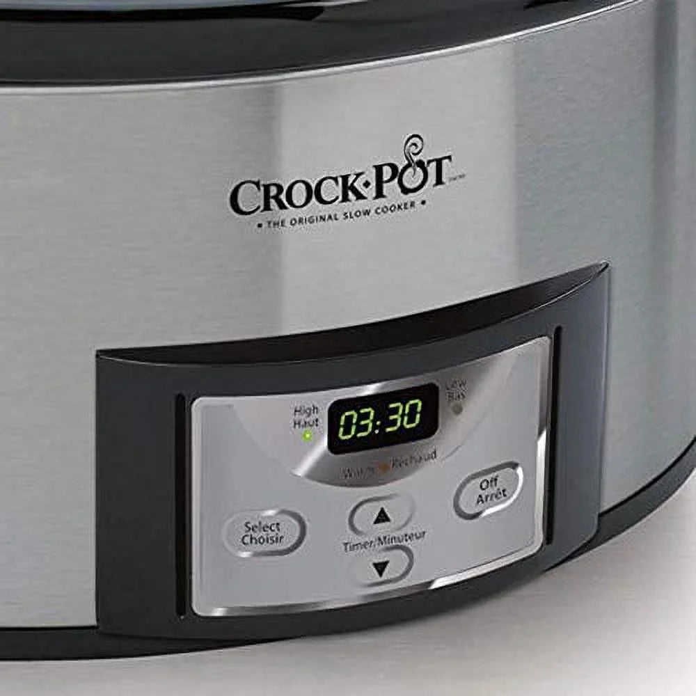6 Qt Programmable Slow Cooker, Silver J91717
