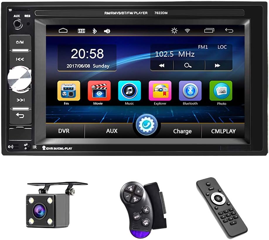 6.2 Inch Double Din Car Multimedia Player with Backup Camera Pack of 2 Y8217