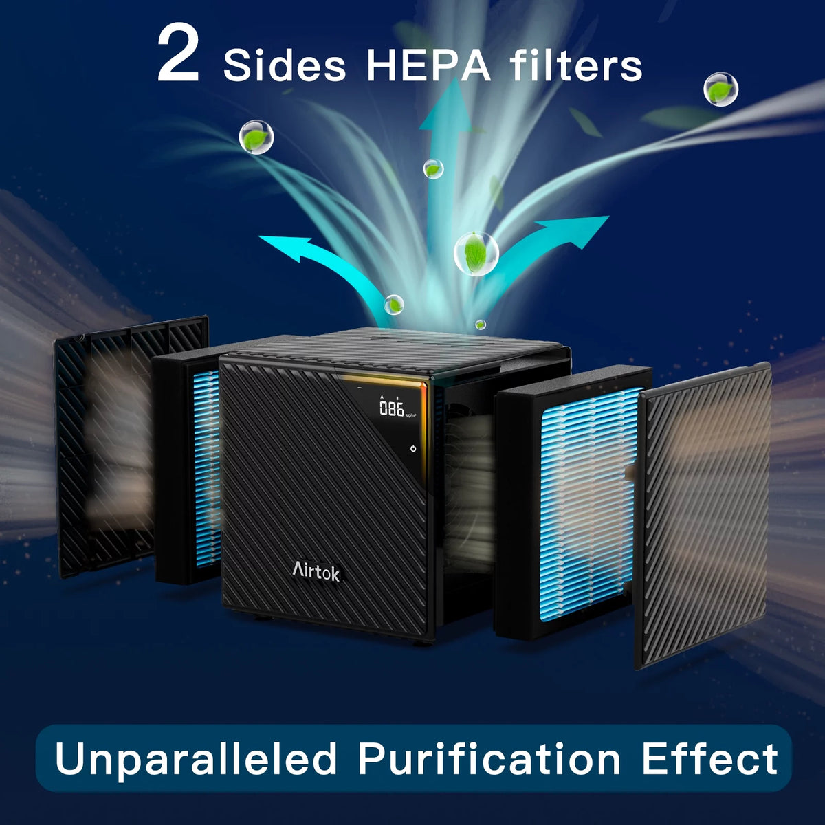 Large Room Air Purifier with PM2.5 Monitoring and Hepa H13 Filter P1164