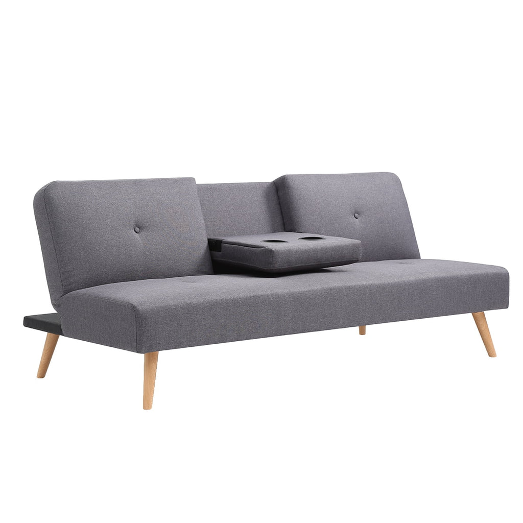 Grey Polyester Futon T479055