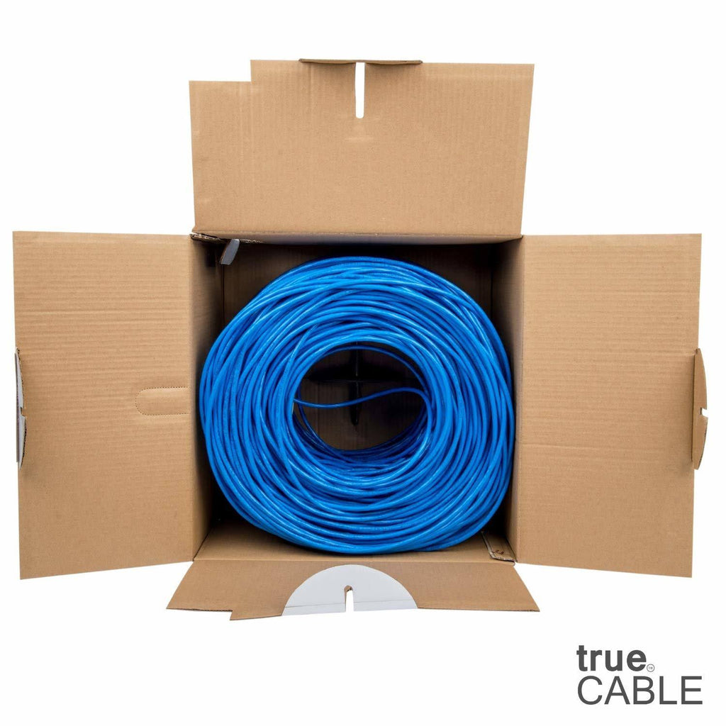 Cat6 Riser 1000ft Blue 23AWG Solid Bare Copper UTP Bulk Ethernet Cable R6673
