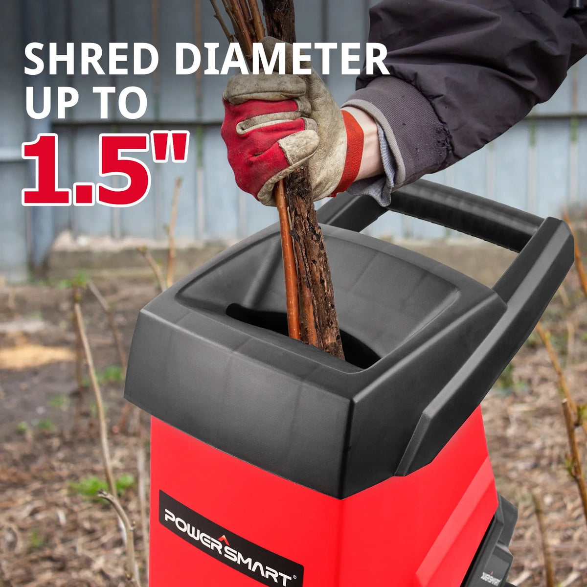 15-Amp Electric Wood Chipper Shredder and Mulcher U67362