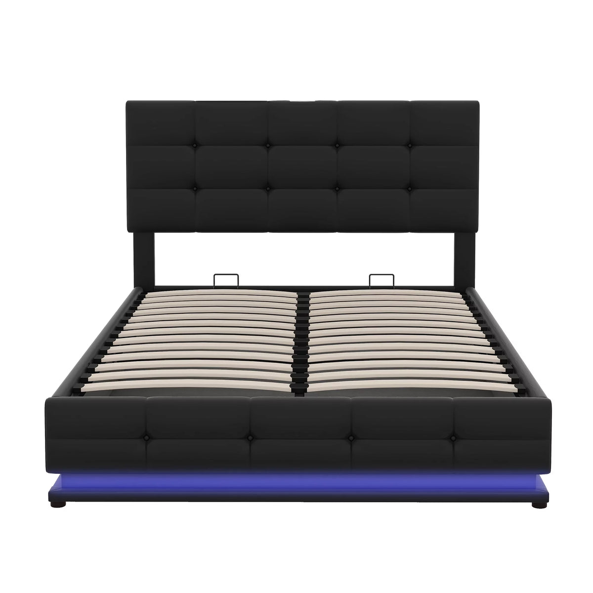 Black Full Size Upholstered Bed Frame with Lift Up Storage D380117