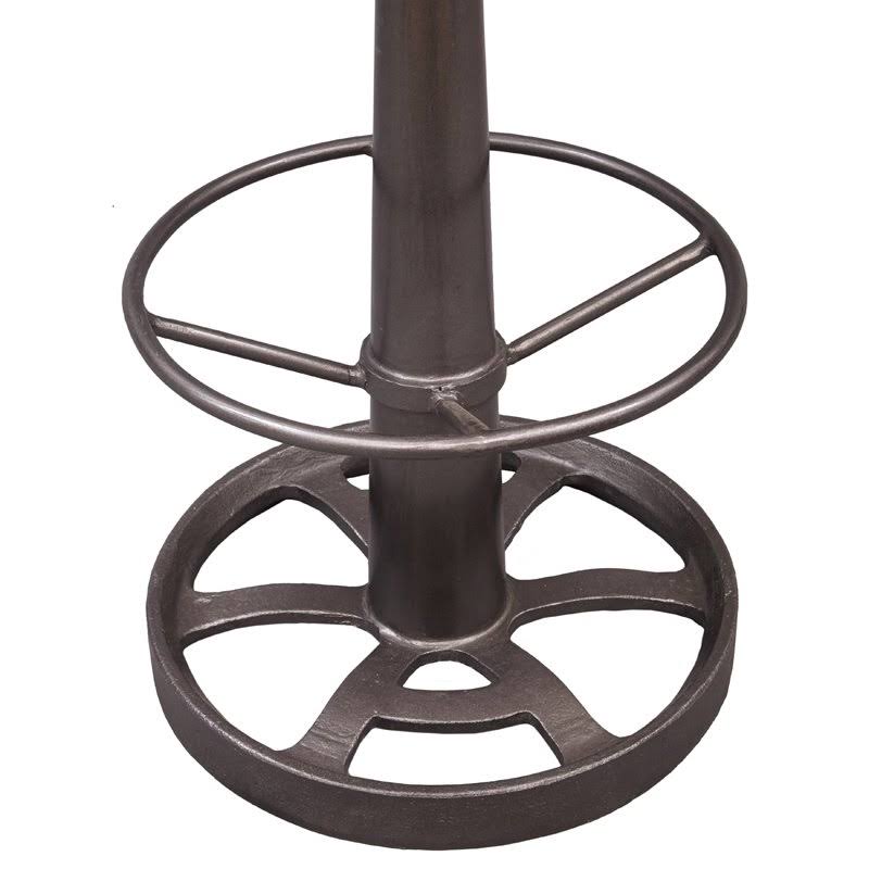 Cast Iron Framed Leather Bar Stool Brown / Brass F80600