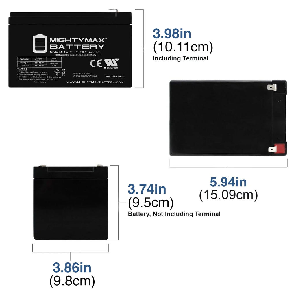 12V 15AH Replacement Battery C772179