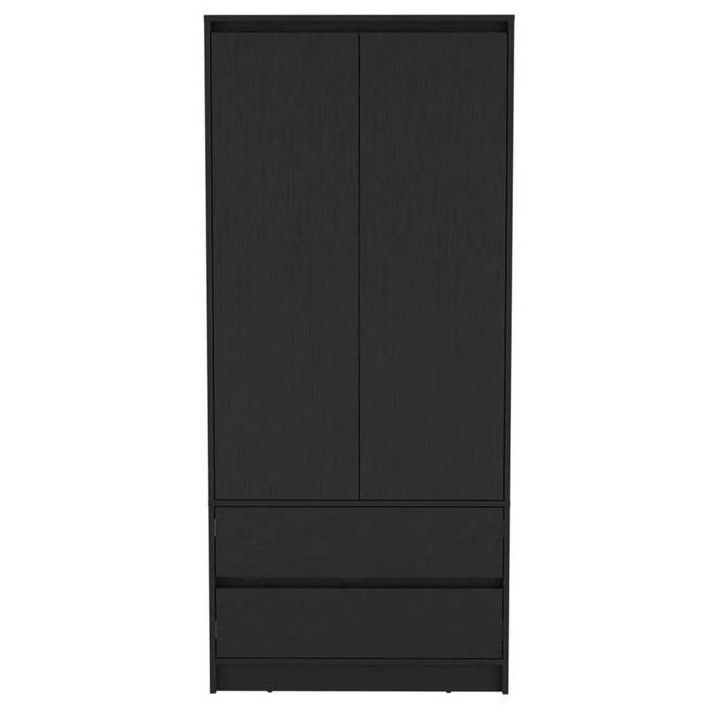 Black 32 in. Two Drawer Combo Dresser A843
