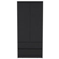 Black 32 in. Two Drawer Combo Dresser A843