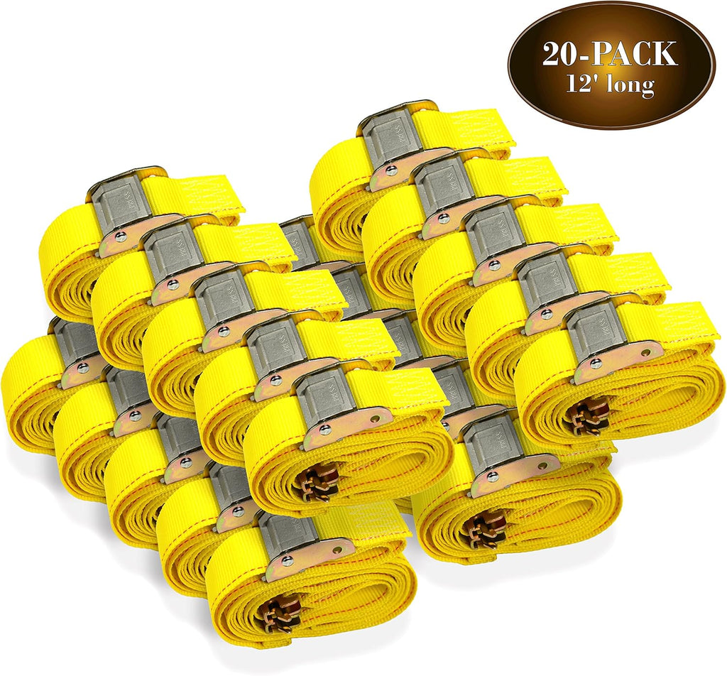 20 Tie-Down Straps, 2 x 12' Cam Buckle Straps D22736