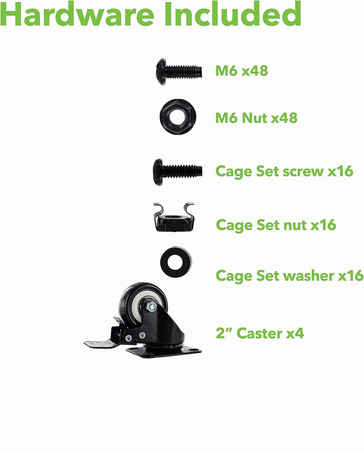 22U 4-Post Open Frame Server Network Rack with Casters Black U52136