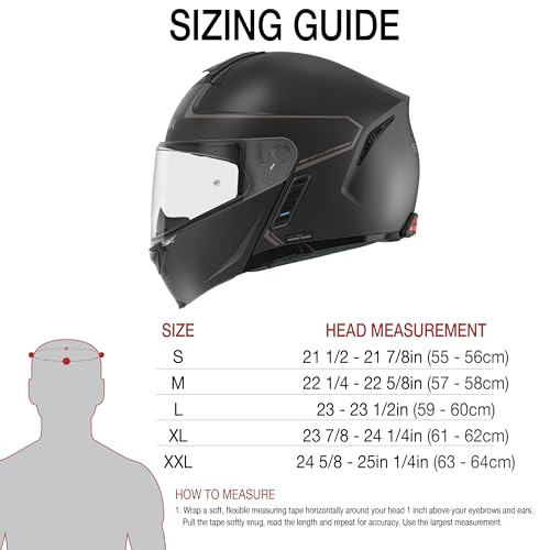 Matte Black Large Dual Visor Modular Bluetooth Helmet V1061