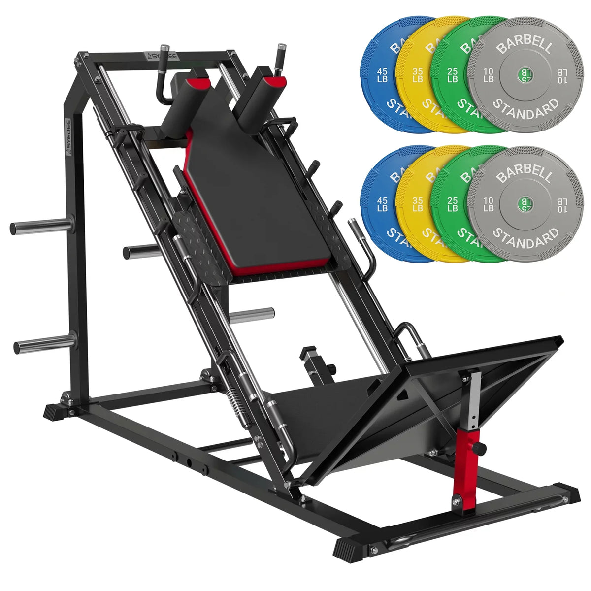 Leg Press Hack Squat Machine with Weight Storage X404797