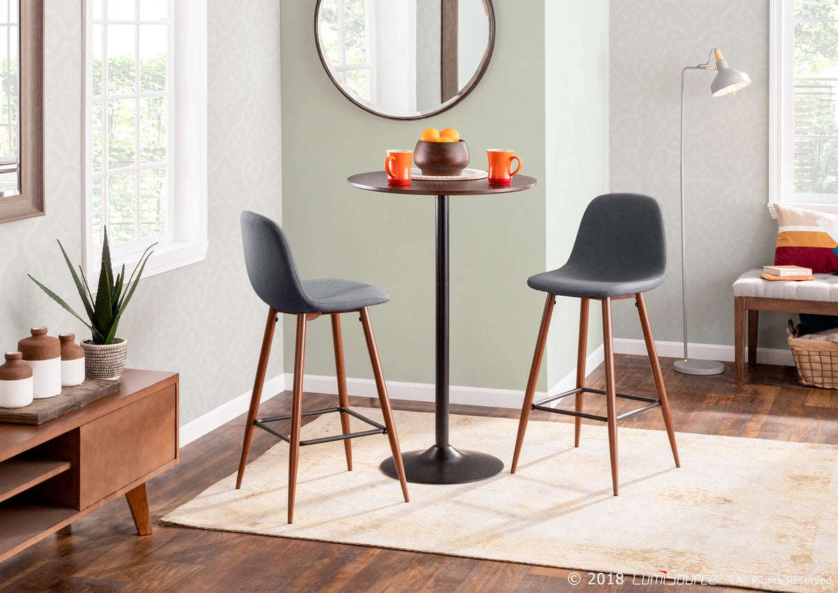 Adjustable Dining to Bar Table in Black Metal and Espresso E293