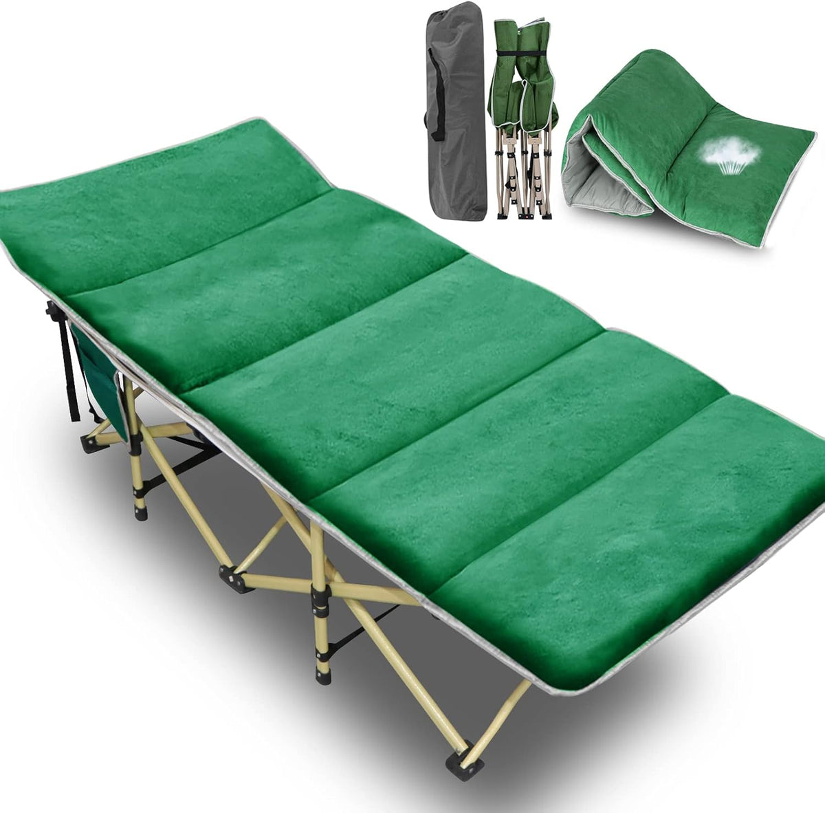 Camping Cot Folding Bed with Carry Bag W3887