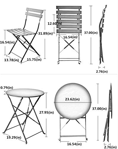 3-Piece Folding Bistro Set, 2 Chairs and 1 Table, Yellow V15586