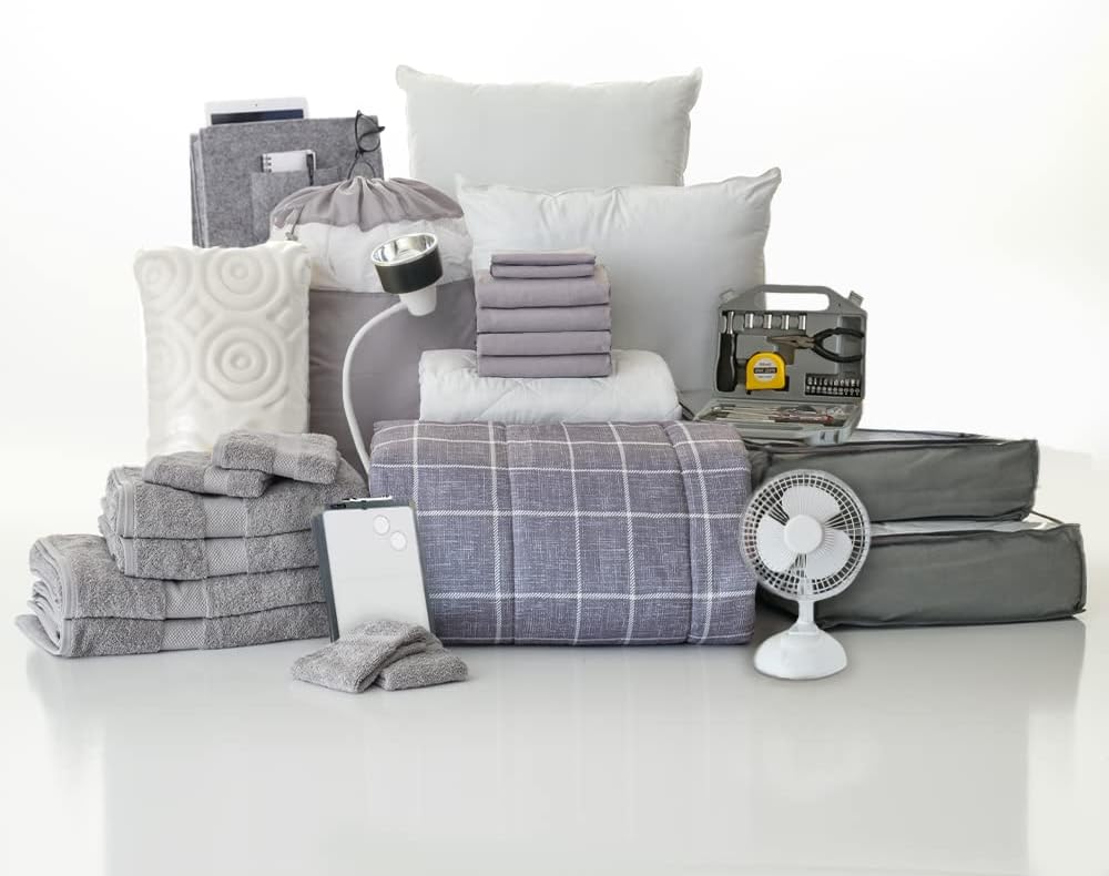 25-Piece Twin XL Bedding Bath Trunk Bundle Wonderland Gray A687542