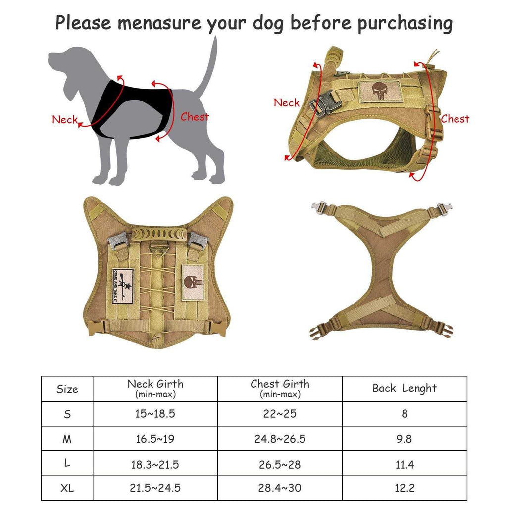 Tactical Service Dog Vest Harness with Rubber Handle & Metal E4637