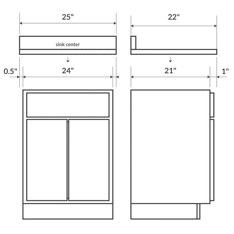 Baltic Brown Granite Vanity Top 25 in x 22 in with Backsplash 8 in Spread H74325