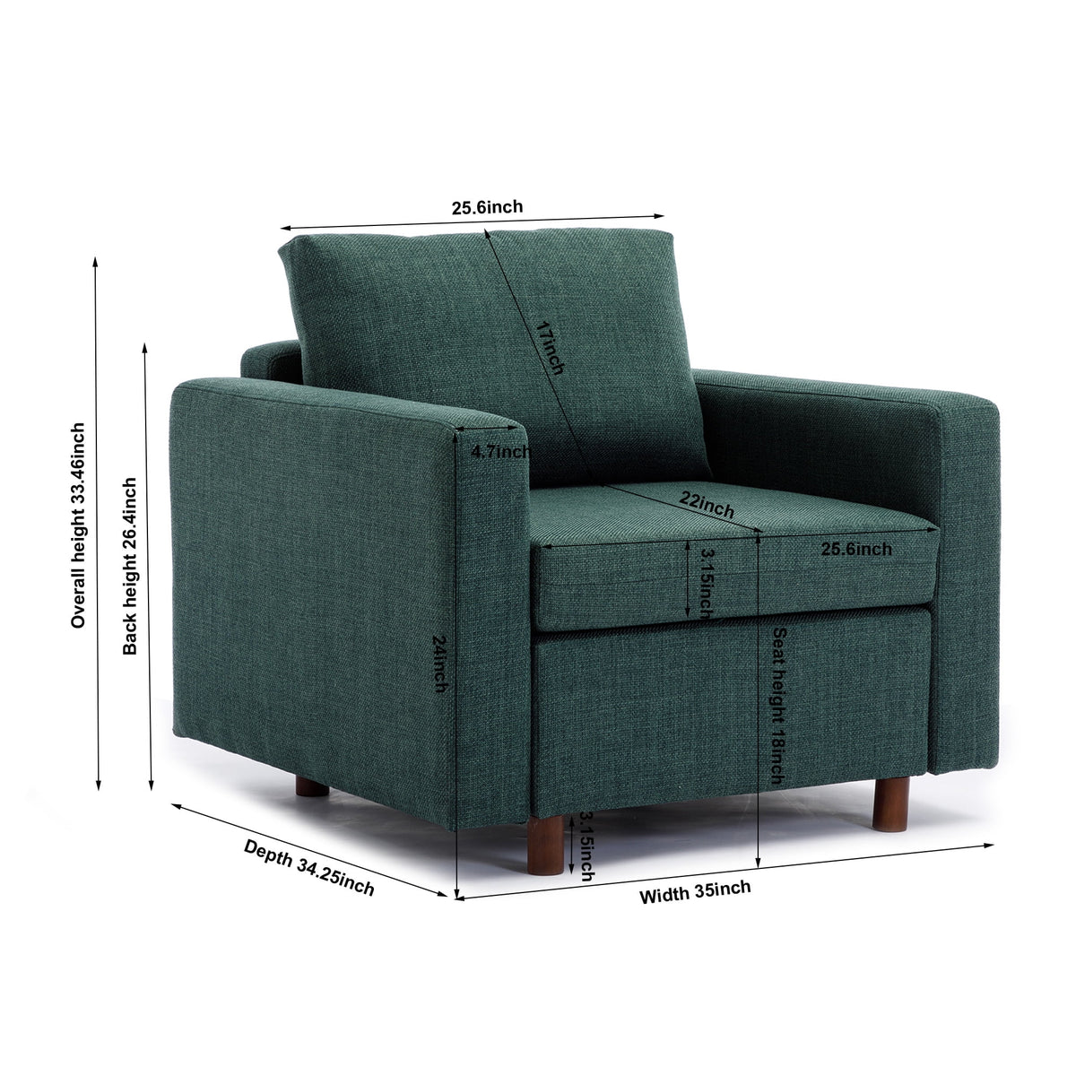 Green Single Seat Module Sofa Sectional Couch S212