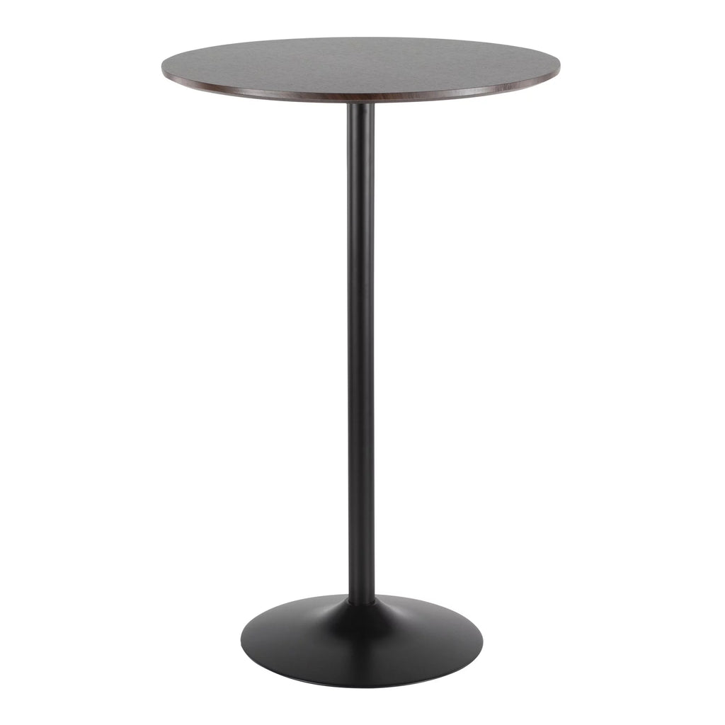 Adjustable Dining to Bar Table in Black Metal and Espresso E293