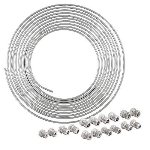 25 ft 3/16 316L Stainless Steel Brake Line Tubing Coil and Fitting Kit Z802755