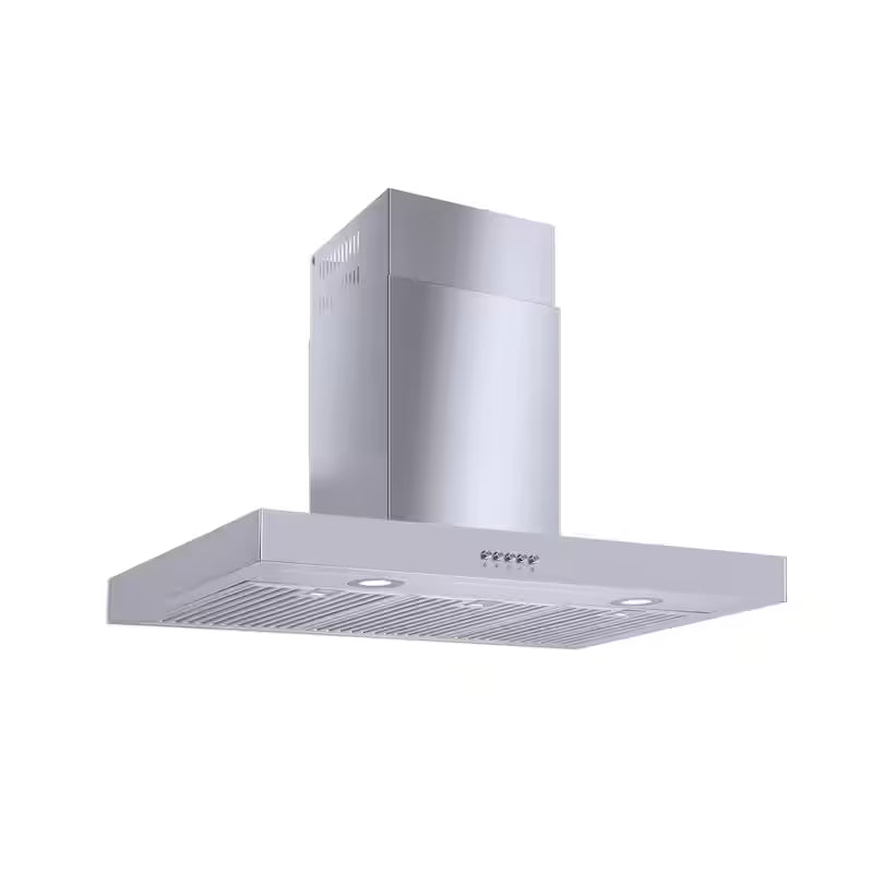36 in. 350CFM Convertible T-Shape Wall Mount Range Hood in Stainless Steel with Charcoal Filters and LED Lighting M6930