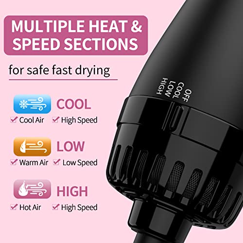 4 in 1 Hair Dryer Brush with Anti-Frizz Ceramic Titanium Barrel and Negative Ion O745337
