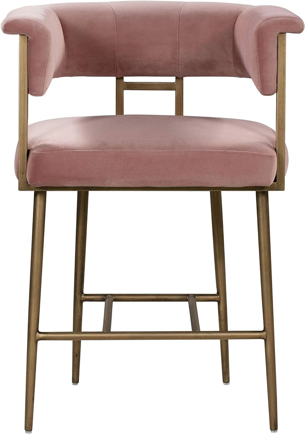 Blush Velvet Upholstered Counter Stool F343