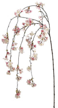 Pink Cream Silk Cherry Blossom Hanging Flower Spray (Case of 6) O37579