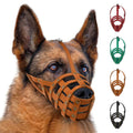 Leather Dog Muzzle Adjustable Breathable Medium Large Breeds Black Brown Red N84403