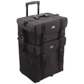 26.5 inch Nylon Soft-Sided Rolling Makeup Case with Drawers and Brush Holder in Black H243