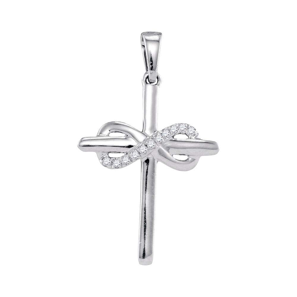 10kt White Gold Diamond Cross Pendant K98629