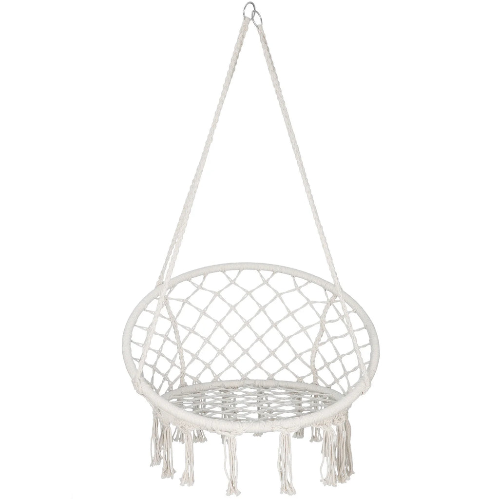 Beige Cotton Rope Hammock Chair A8971