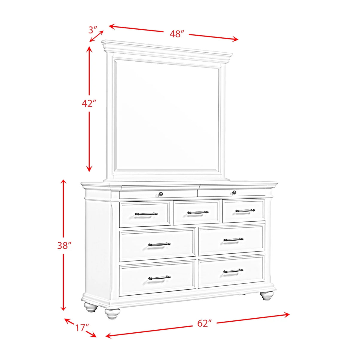 Black 9-Drawer Dresser with Mirror H12536