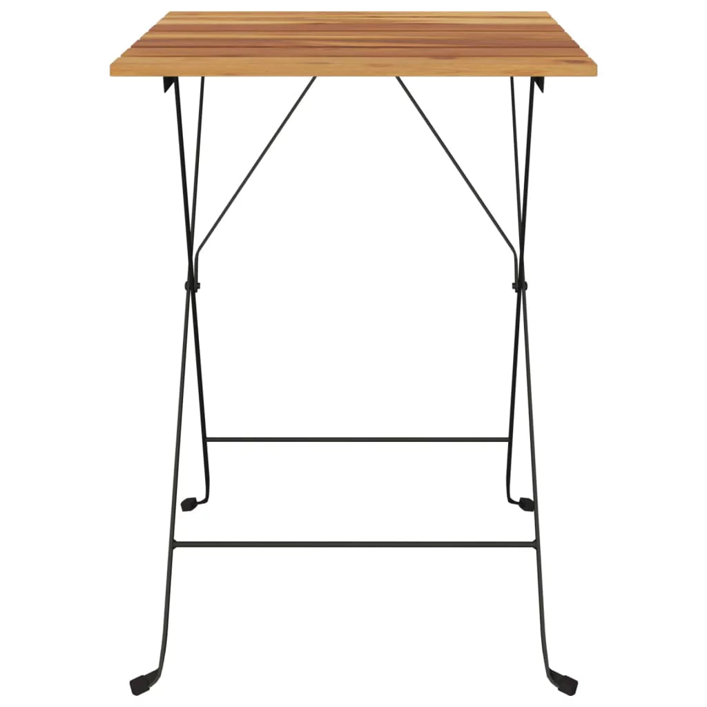 Folding Bistro Table Solid Wood Teak and Steel M865446