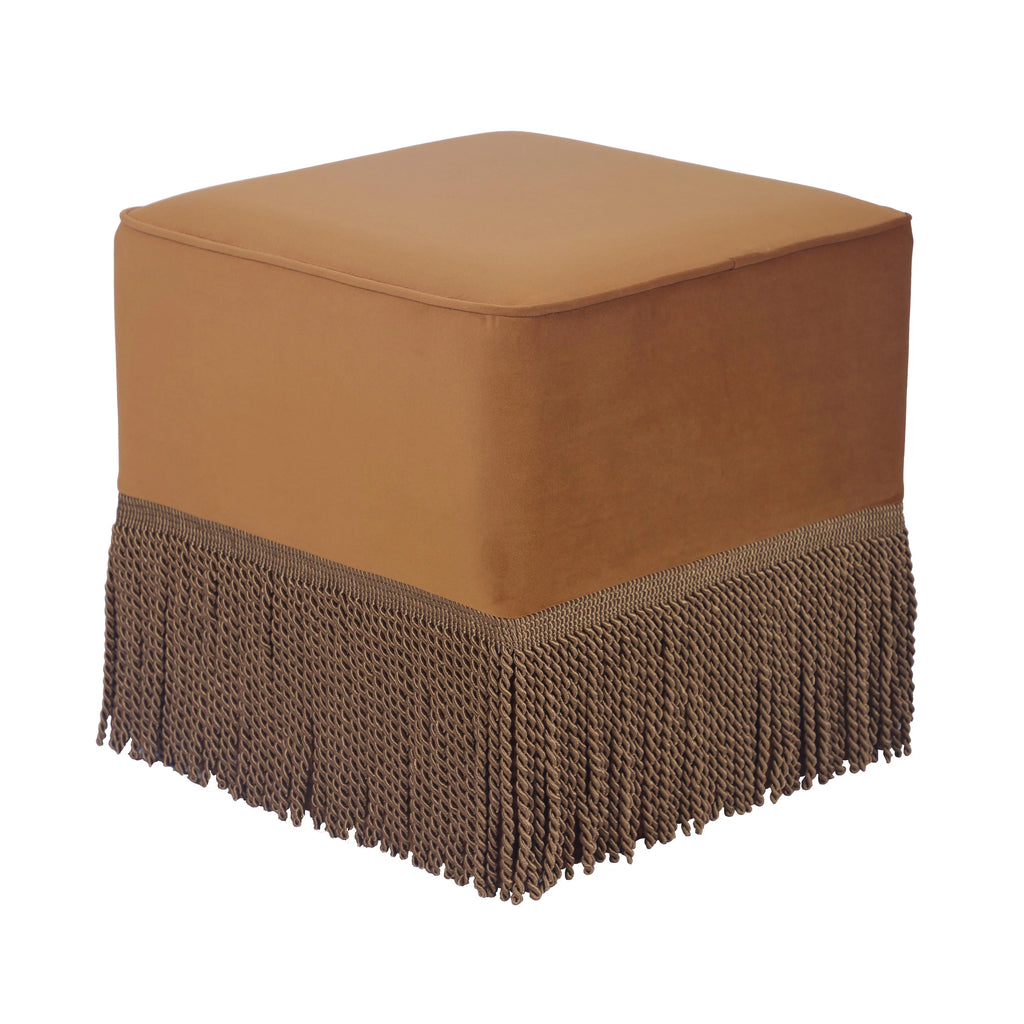 Yellow Velvet Ottoman D29264