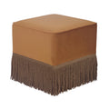 Yellow Velvet Ottoman D29264