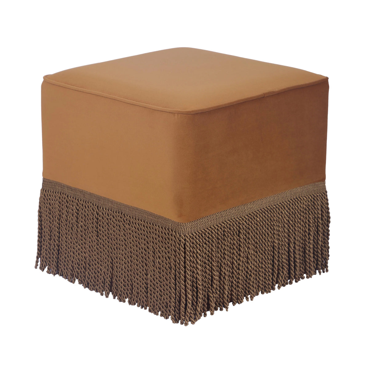 Yellow Velvet Ottoman D29264