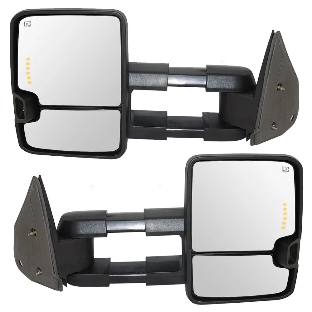 Power Heated Telescopic Towing Mirrors Chrome Cap B665