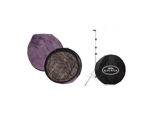 5x7 Collapsible Backdrop with 8 Aluminum Stand, Purple/Grunge Brick J334