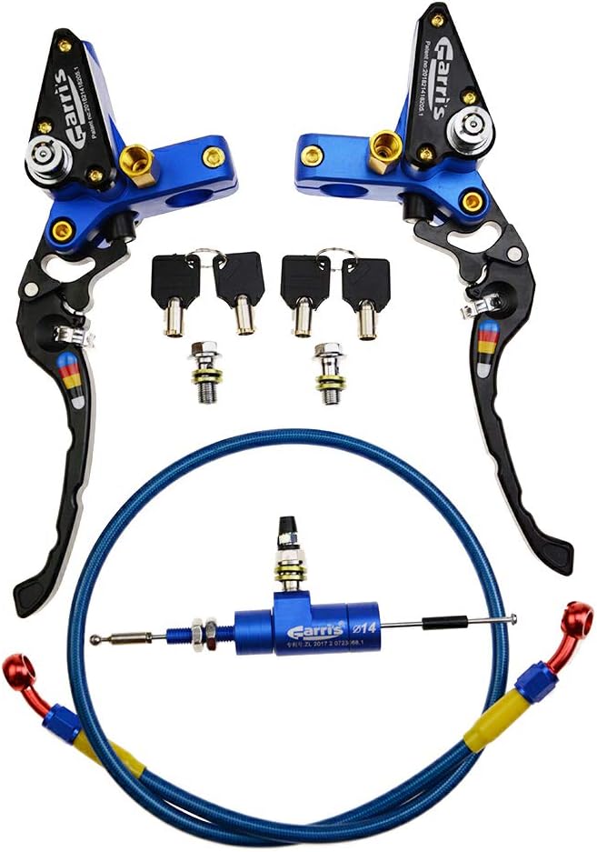 22mm Hydraulic Clutch Brake Pump Master Cylinder Lever Adjustable Blue M5912
