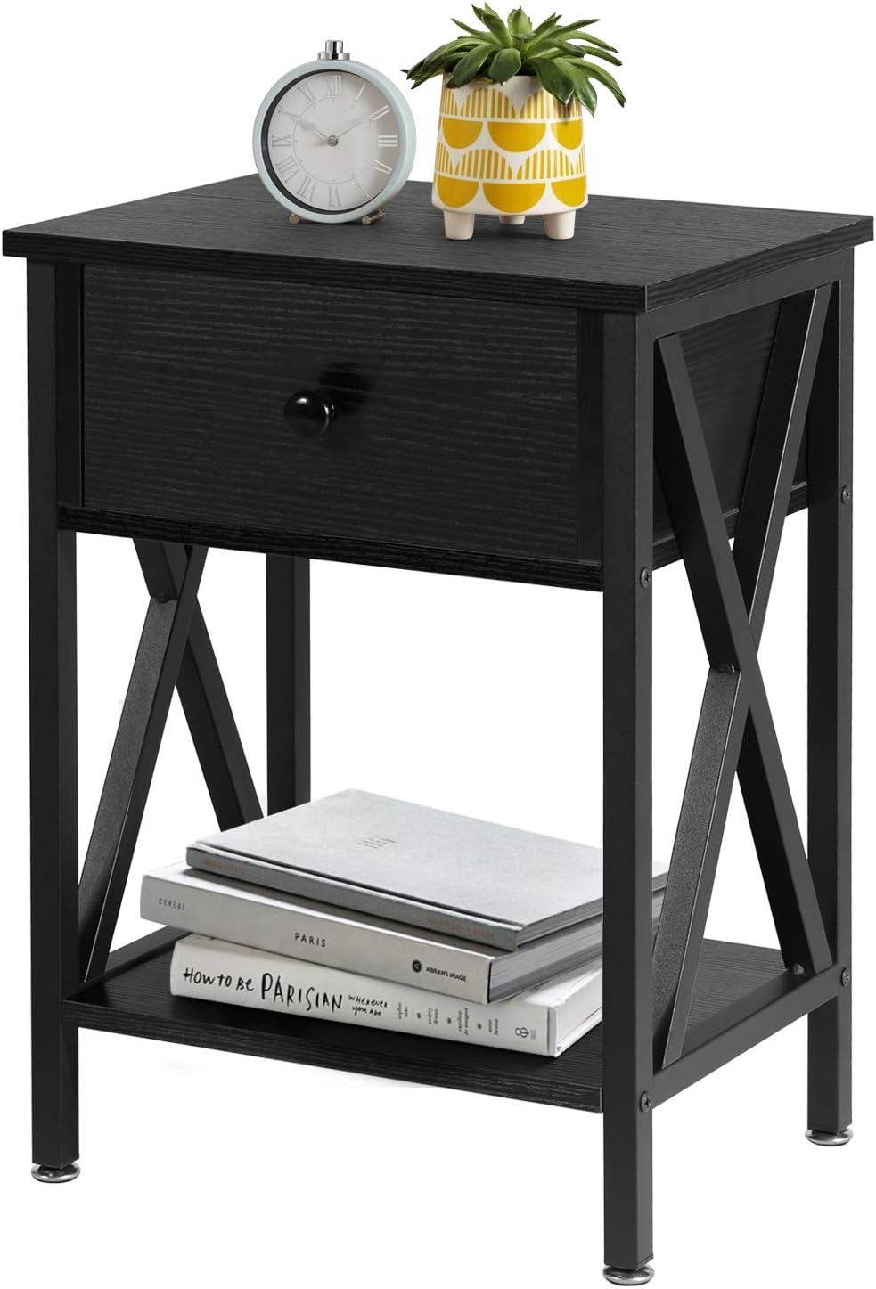 Rustic Brown Storage Cabinet and Drawer Nightstand S265
