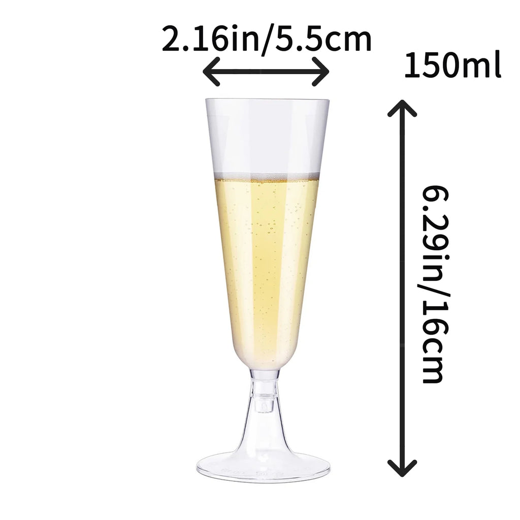 40 Pack Clear Plastic Champagne Flutes B97551
