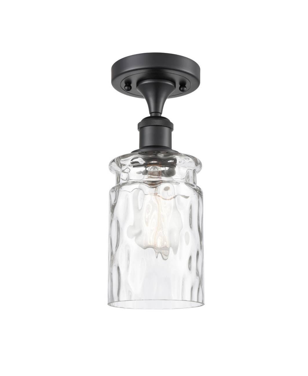 Matte Black 1 Light Semi-Flush Mount A448
