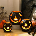 3 Pcs Metal Jack O Lanterns Pumpkin Set with LED Candles M875
